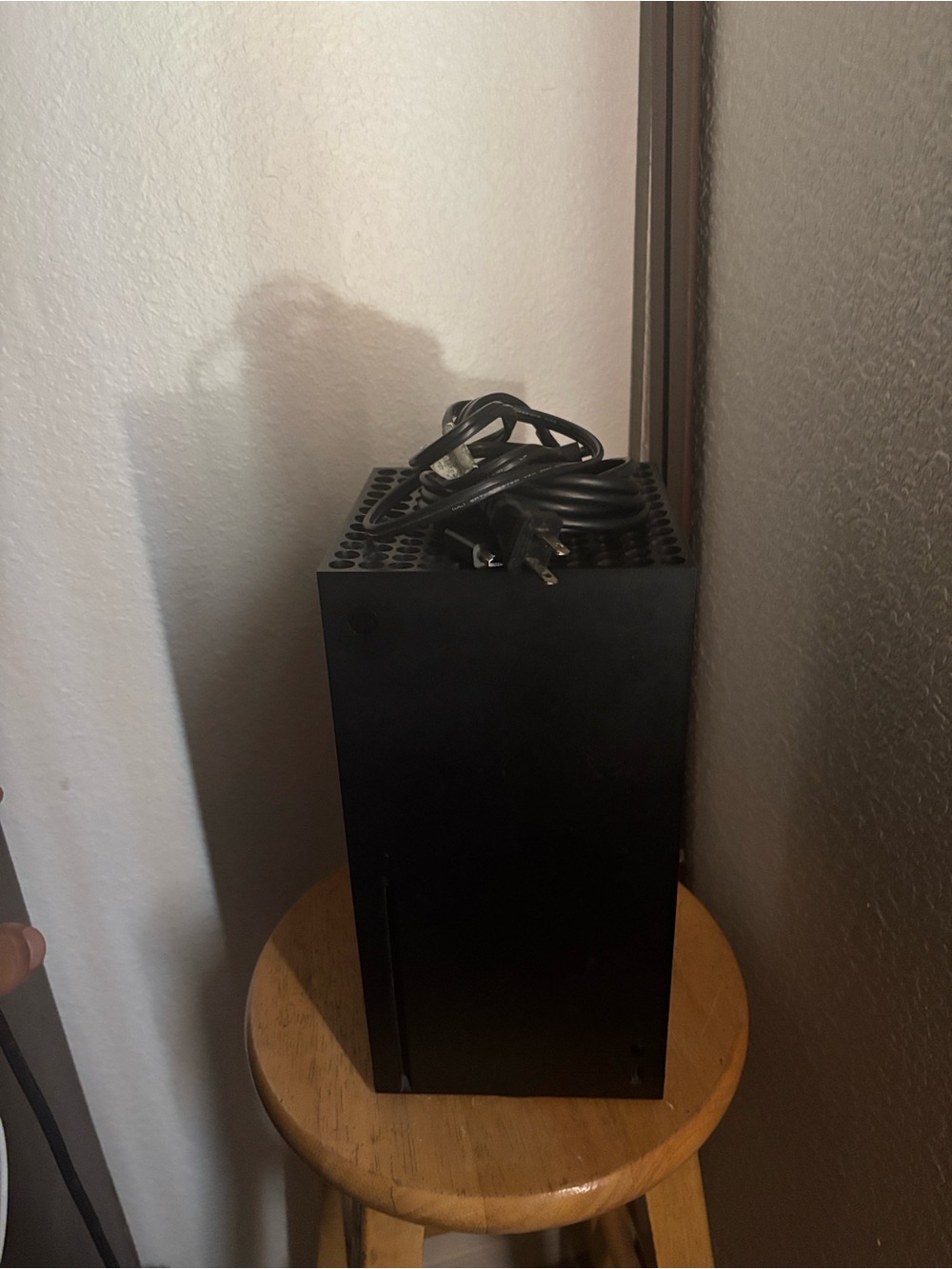 Vertical Black Gaming Console with Power Cable Included